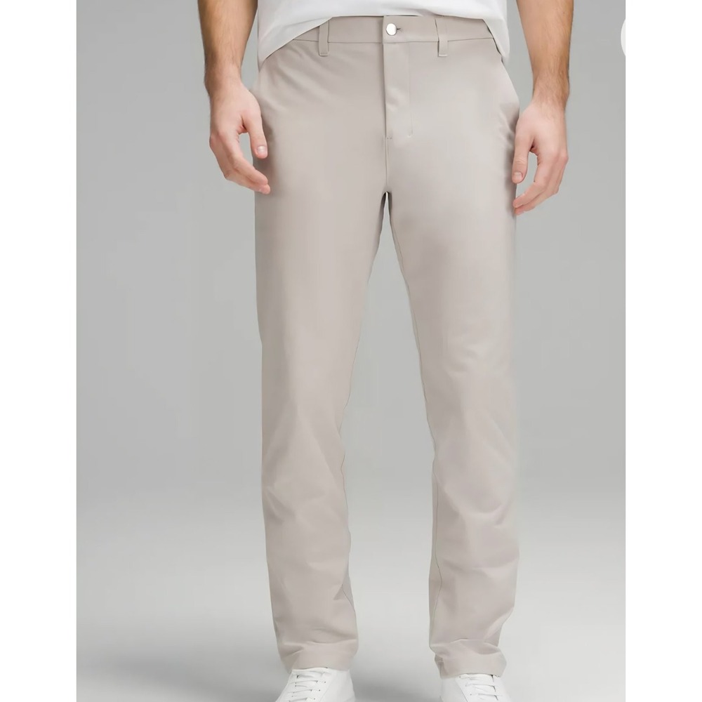 Lululemon Warpstreme Pants Men's 36 Cream Raw Linen ABC Classic-Fit Trouser